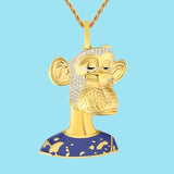 Bling Proud X Bored Ape NFT Pendant with Iced Hair by Bling Proud | Urban Jewelry Online Store