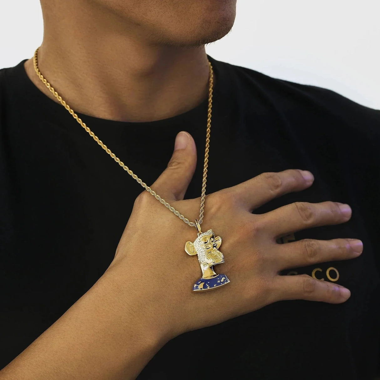 Bling Proud X Bored Ape NFT Pendant with Iced Hair by Bling Proud | Urban Jewelry Online Store