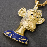 Bling Proud X Bored Ape NFT Pendant with Iced Hair by Bling Proud | Urban Jewelry Online Store