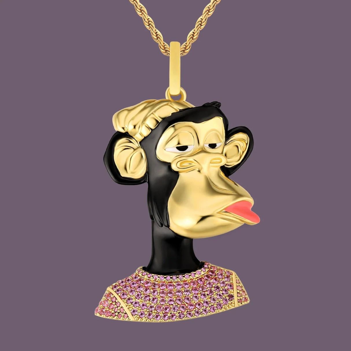 Bling Proud X Bored Ape NFT Pendant with Iced T-Shirt by Bling Proud | Urban Jewelry Online Store