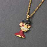 Bling Proud X Bored Ape NFT Pendant with Platinum Teeth by Bling Proud | Urban Jewelry Online Store