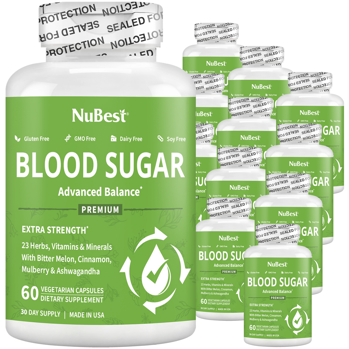 Blood Sugar Supplement, Advanced Formula For Energy Balance, Immunity & Overall Health, 60 Vegan Capsules by NuBest Nutrition®