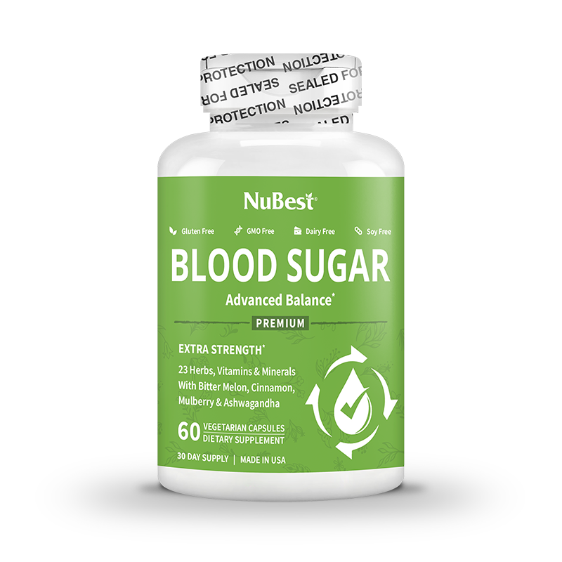 Blood Sugar Supplement, Advanced Formula For Energy Balance, Immunity & Overall Health, 60 Vegan Capsules by NuBest Nutrition®