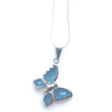 Children's Silver Plated Necklace With Blue Butterfly Pendant by Liberty Charms USA