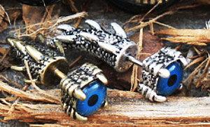 Gothic Dragon Claw Blue Evil Eye Fake Taper by Fashion Hut Jewelry - Vysn