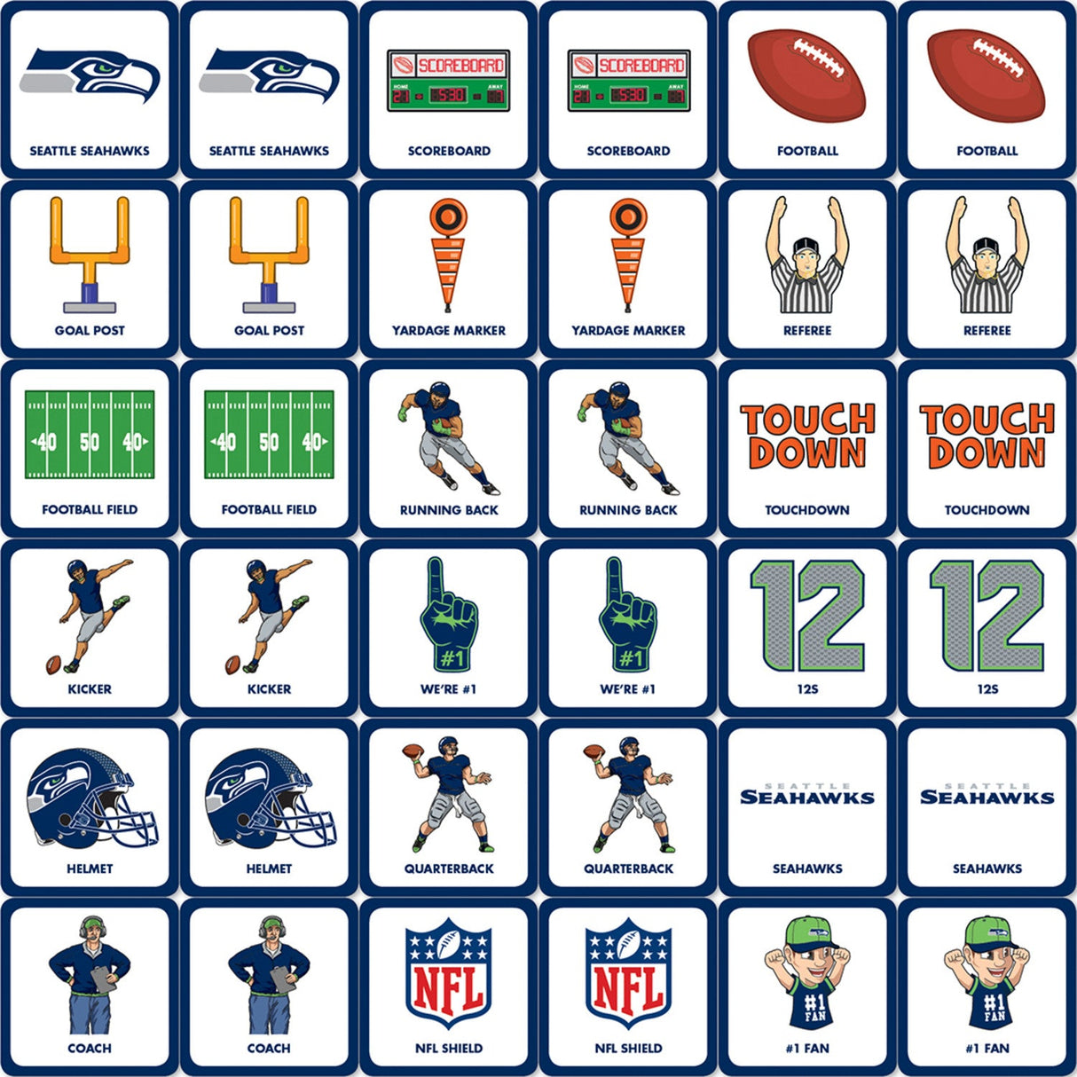 Seattle Seahawks Matching Game by MasterPieces Puzzle Company INC