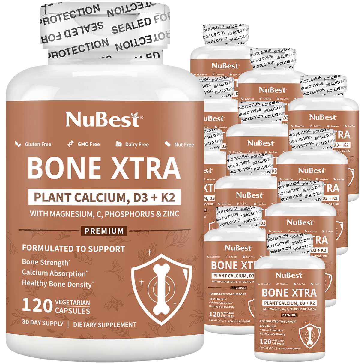 Bone Xtra, Plant-Based Formula for Teens & Adults, 120 Vegan Capsules by NuBest Nutrition®