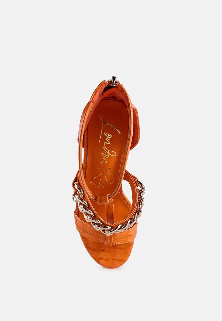 bonita metal chain zip up sandals by London Rag