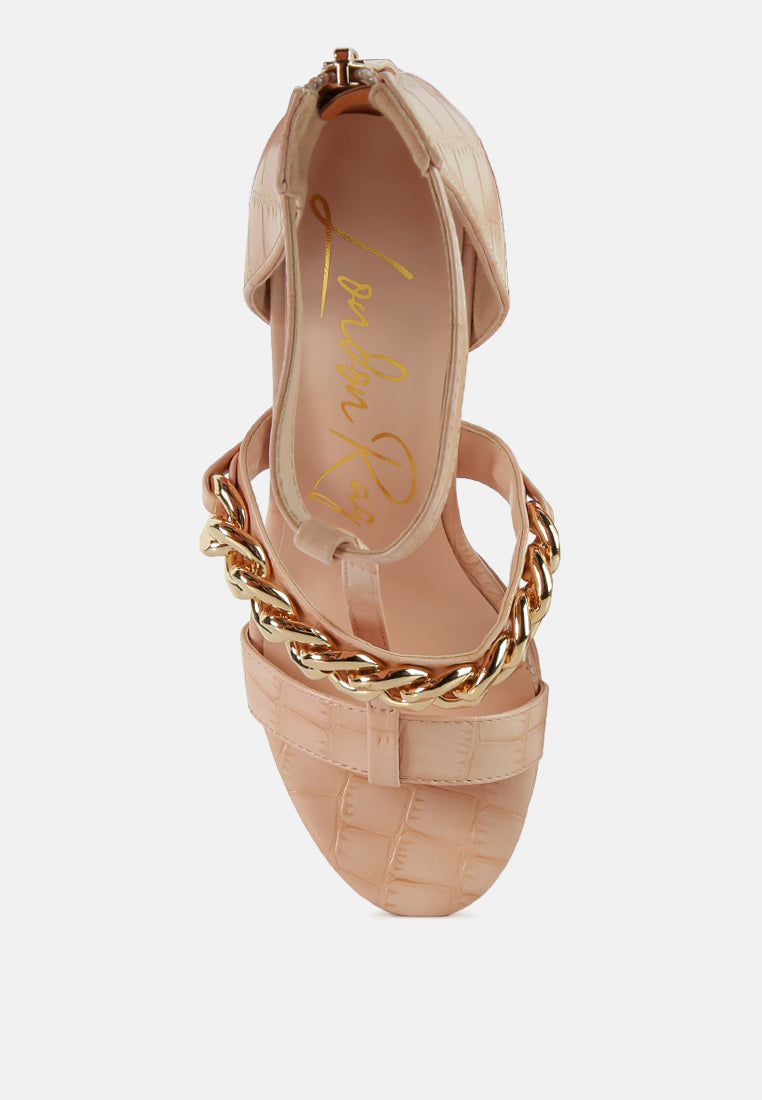 bonita metal chain zip up sandals by London Rag