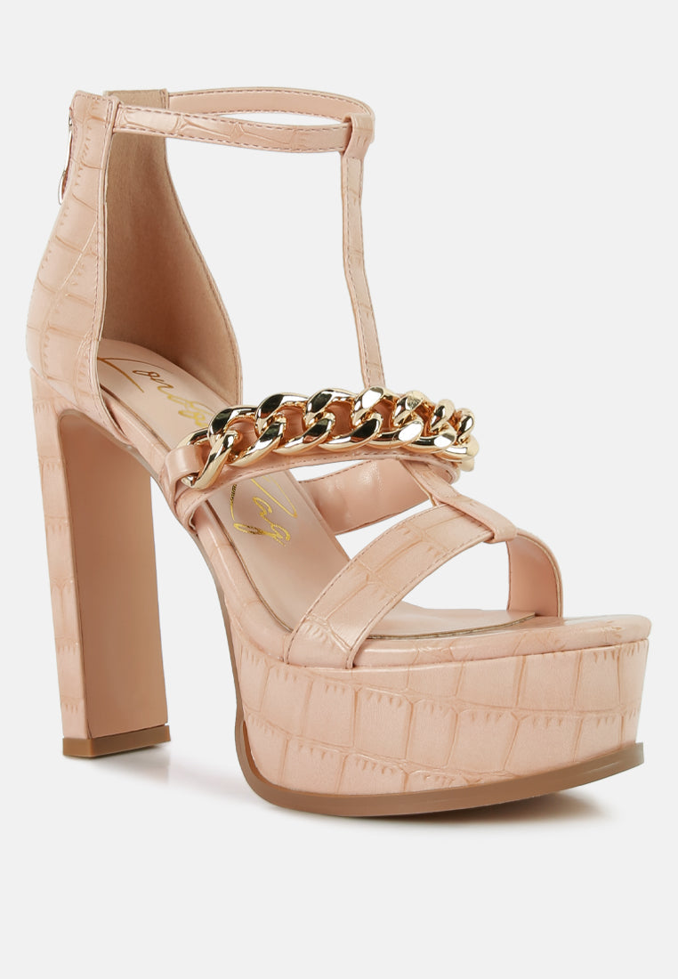 bonita metal chain zip up sandals by London Rag