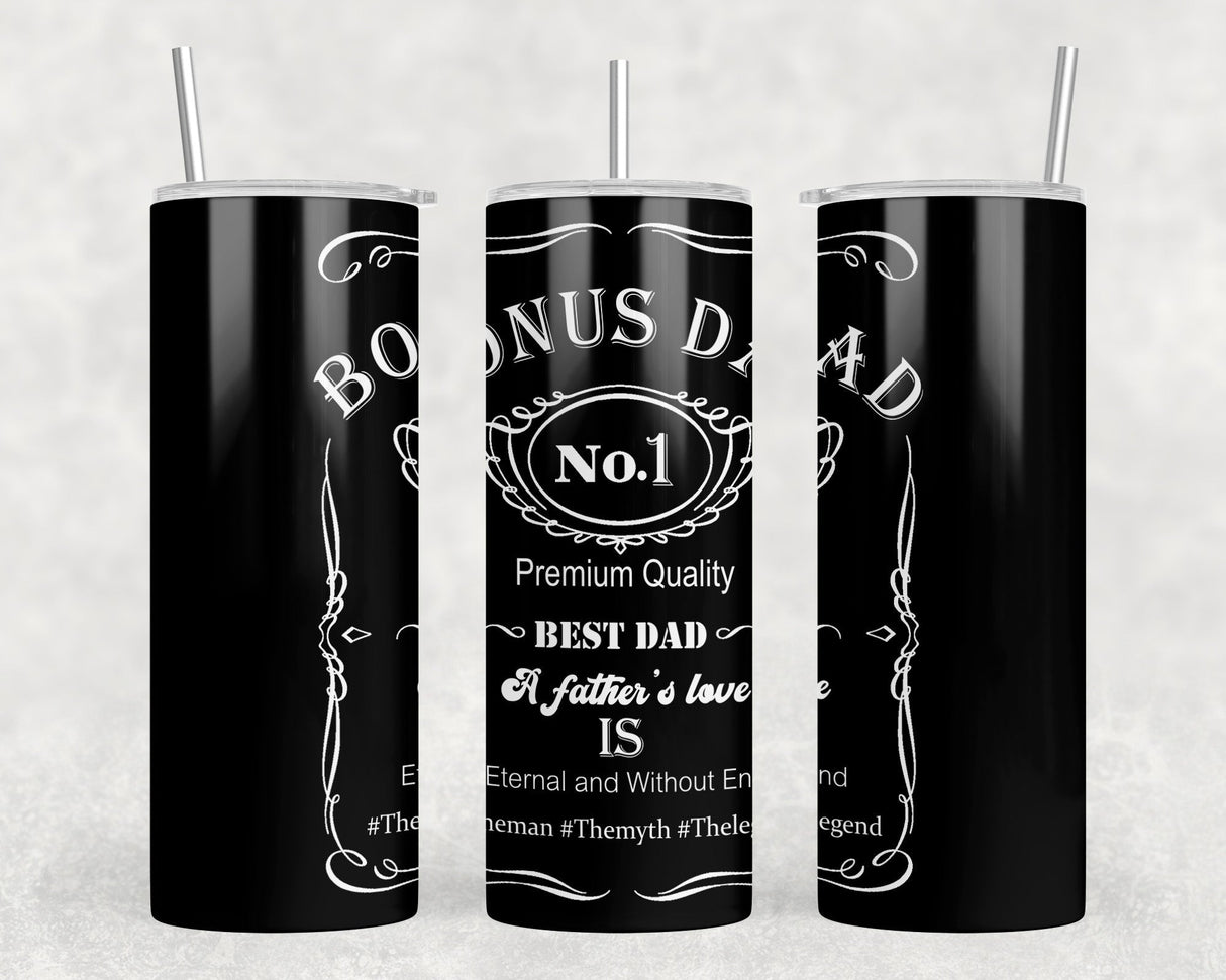 Bonus Dad|Skinny Tumbler|Optional Bluetooth Speaker| Speaker Color Varies by Rowdy Ridge Co