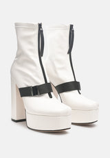 boomer chunky high block heel boots by London Rag