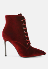 bornsta velvet high heeled velvet boots by London Rag