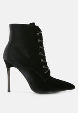 bornsta velvet high heeled velvet boots by London Rag