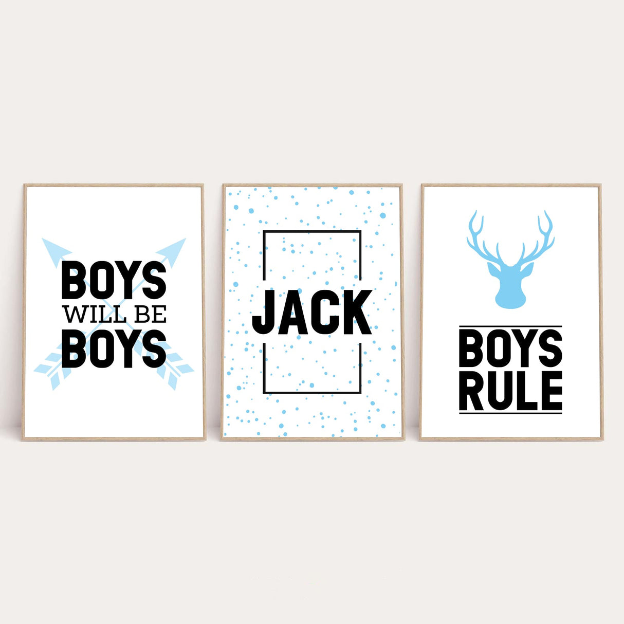 Personalised Name Boys Will Be Boys Children's Bedroom Wall Decor Set Of 3 Prints by WinsterCreations™ Official Store