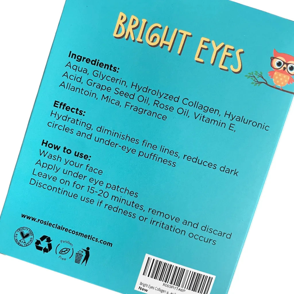 Bright Eyes Collagen And Hyaluronic Acid Under Eye Patches by Rosie Claire Cosmetics