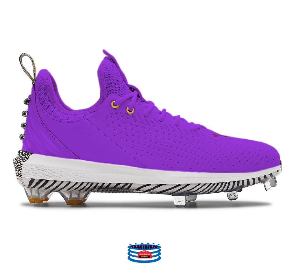 "Bright Purple" Under Armour Harper 5 Cleats by Stadium Custom Kicks