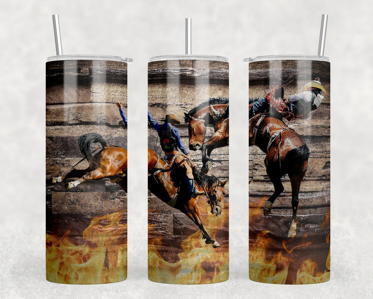 Broncs|Skinny Tumbler|Optional Bluetooth Speaker| Speaker Color Varies by Rowdy Ridge Co