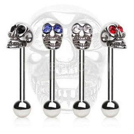 316L Surgical Steel Barbell with a Skull Top by Fashion Hut Jewelry - Vysn