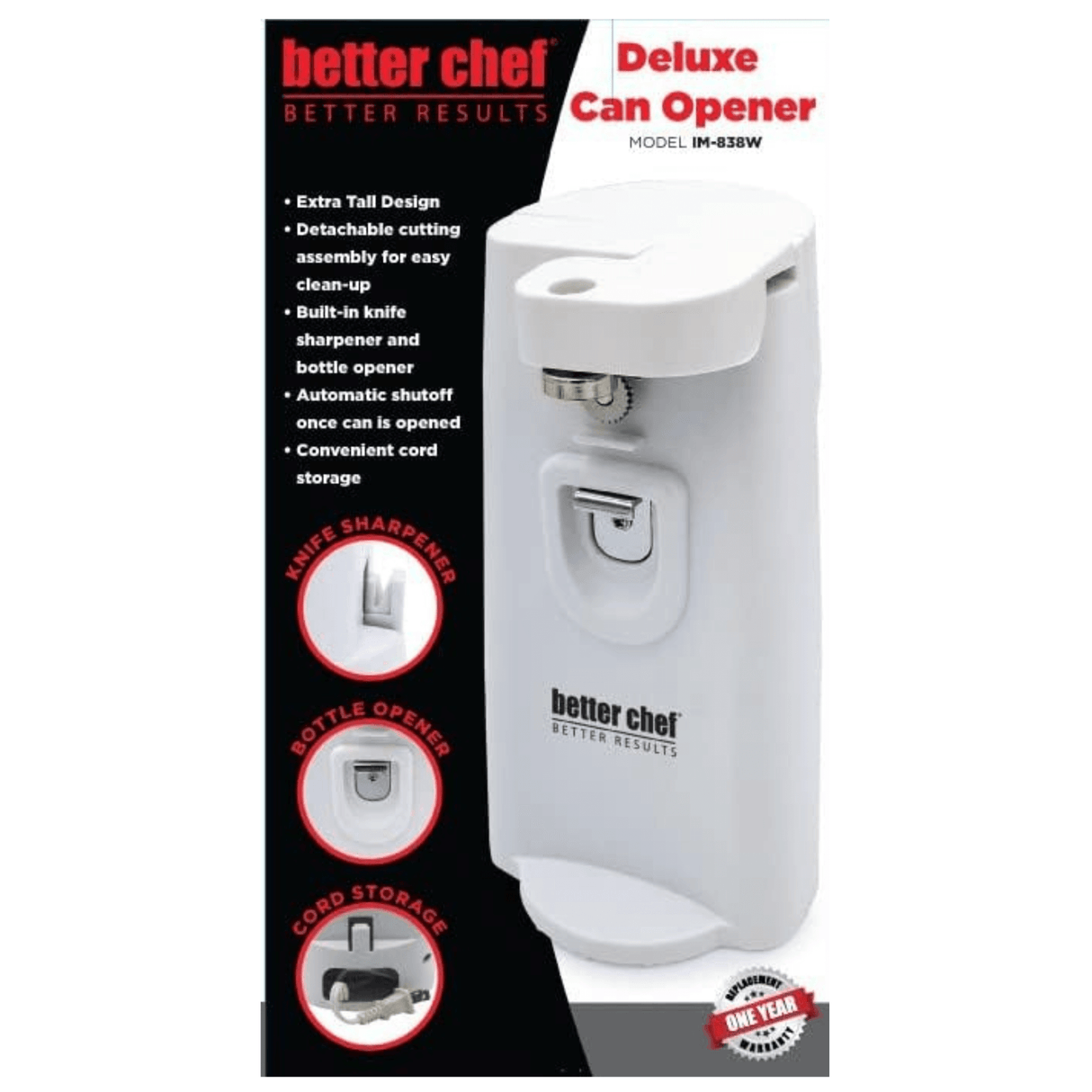 Better Chef Deluxe Tall 3-in-1 Electric Can Opener by Jupiter Gear Home