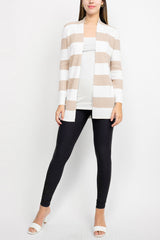 Cyrus Knits Open Front Long Sleeve Stripe Pattern Knit Cardigan by Curated Brands