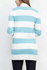 Cyrus Knits Open Front Long Sleeve Stripe Pattern Knit Cardigan by Curated Brands