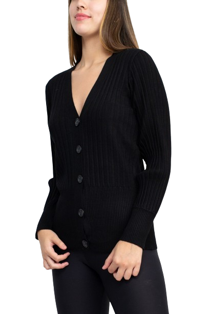 Cyrus V-Neck Button Down Long Sleeve Knit Cardigan by Curated Brands