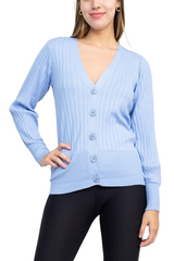 Cyrus V-Neck Button Down Long Sleeve Knit Cardigan by Curated Brands