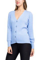 Cyrus V-Neck Button Down Long Sleeve Knit Cardigan by Curated Brands