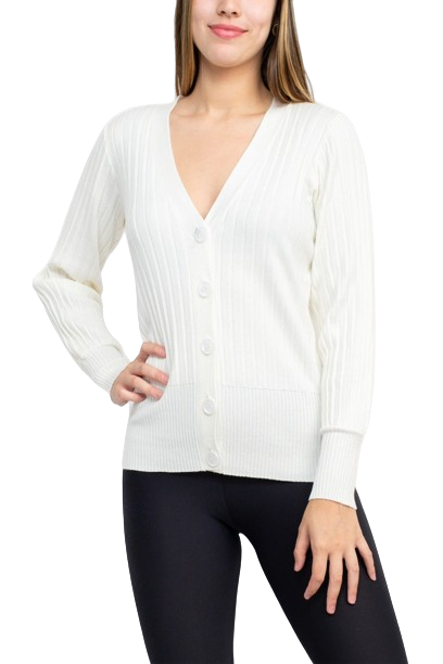 Cyrus V-Neck Button Down Long Sleeve Knit Cardigan by Curated Brands