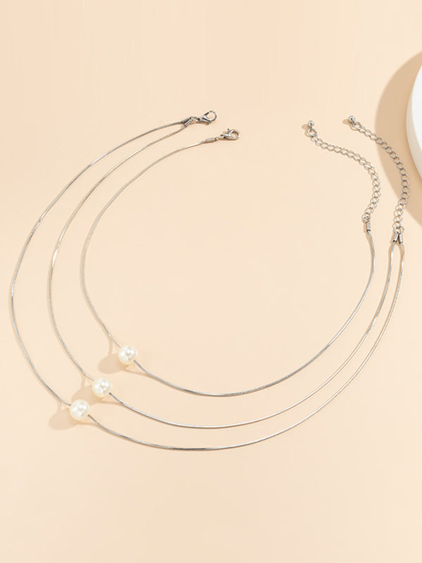 Simple Multilayer Pearl Necklaces Accessories by migunica