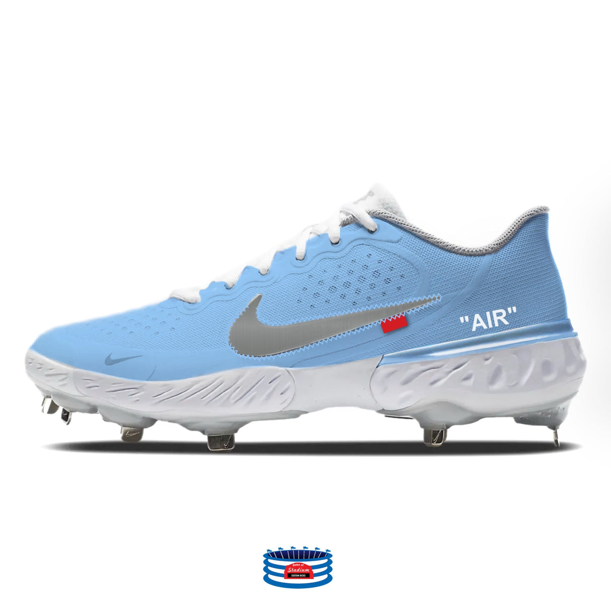 "Carolina Force OW" Nike Alpha Huarache Elite 3 Low Cleats by Stadium Custom Kicks