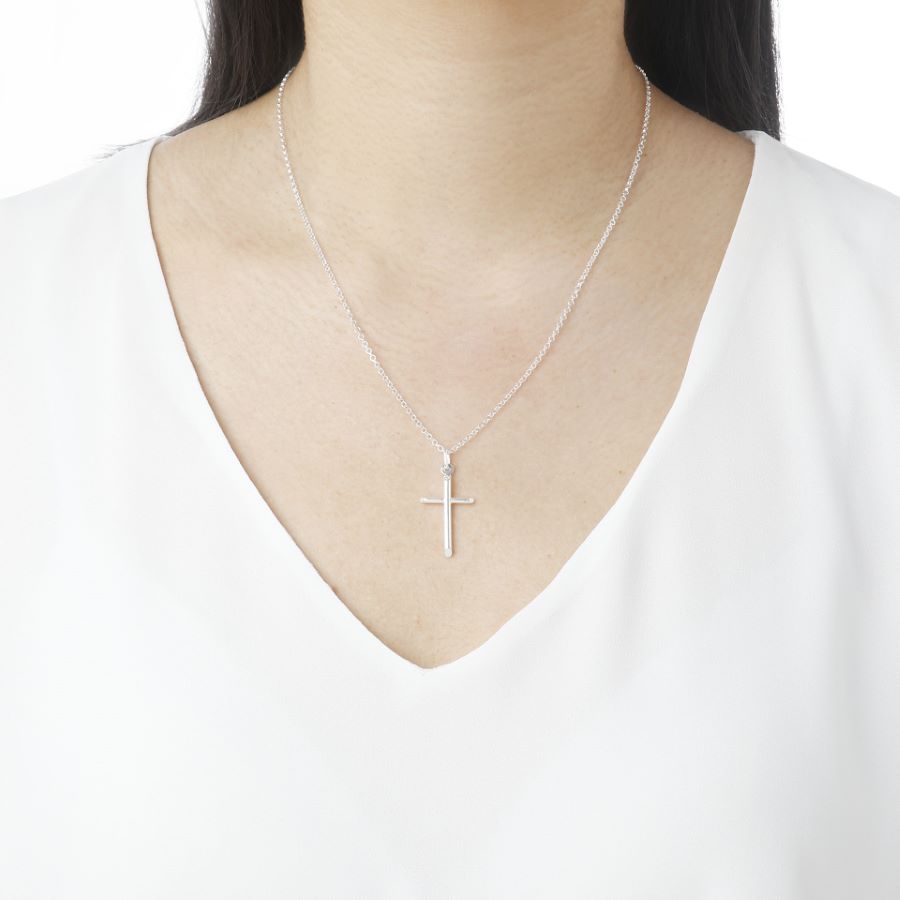 Polished Cross Pendant W/ Chain Necklace by MILOR COMMENTSOLD