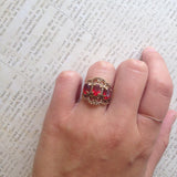 Vintage Ring Austrian Crystal Cocktail Ring Antique 18k Gold Womans Jewelry by PVD Vintage Jewelry