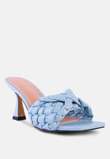 celie woven strap mid heel sandals by London Rag