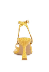 CELTY Ankle Strap Spool Heel Thong Sandals - Vysn