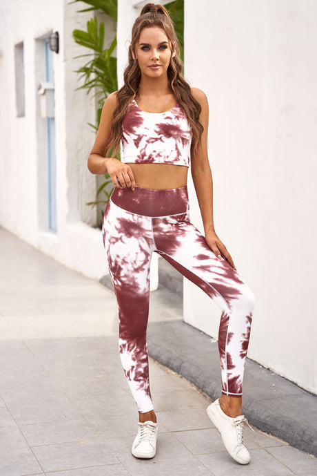 Tie-dye Crop Top and Leggings Set by Blak Wardrob