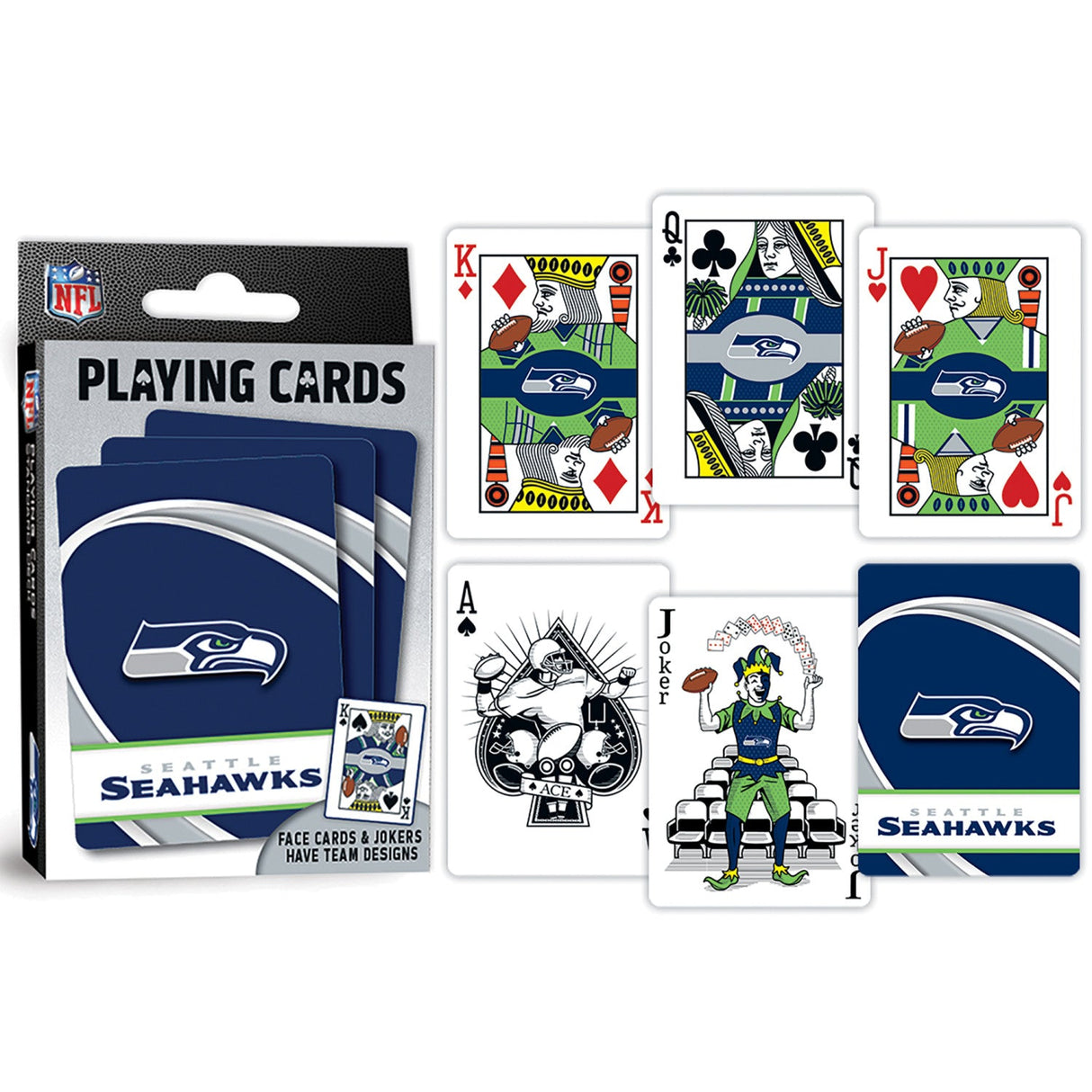 Seattle Seahawks Playing Cards - 54 Card Deck by MasterPieces Puzzle Company INC