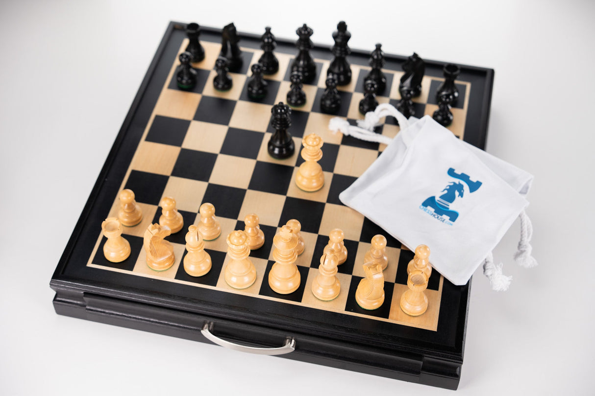 Championship Chess Pieces with Storage Board by Chess House