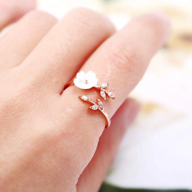 Cherry Blossom Ring in Rose Gold and Adjustable by Hollywood Sensation®