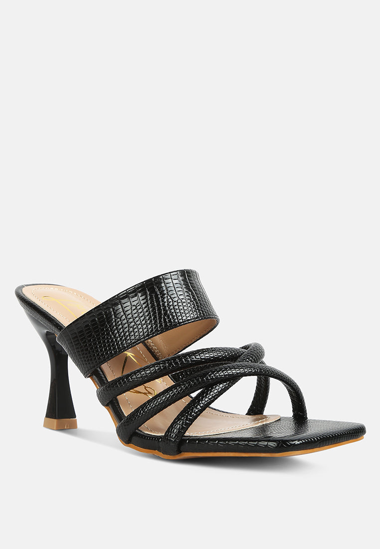 chiri criss cross strap spool heel sandals by London Rag