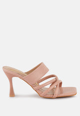 chiri criss cross strap spool heel sandals by London Rag