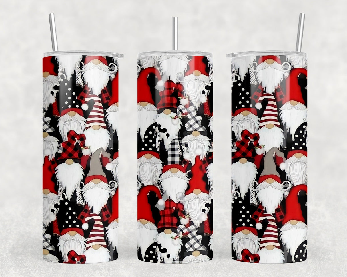 Christmas Gnomes - 20 oz Steel Skinny Tumbler - Optional Blue Tooth Speaker - Speaker Color will Vary by Rowdy Ridge Co