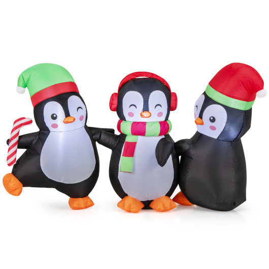 Christmas Inflatable Penguins Family with Built-in LED Lights