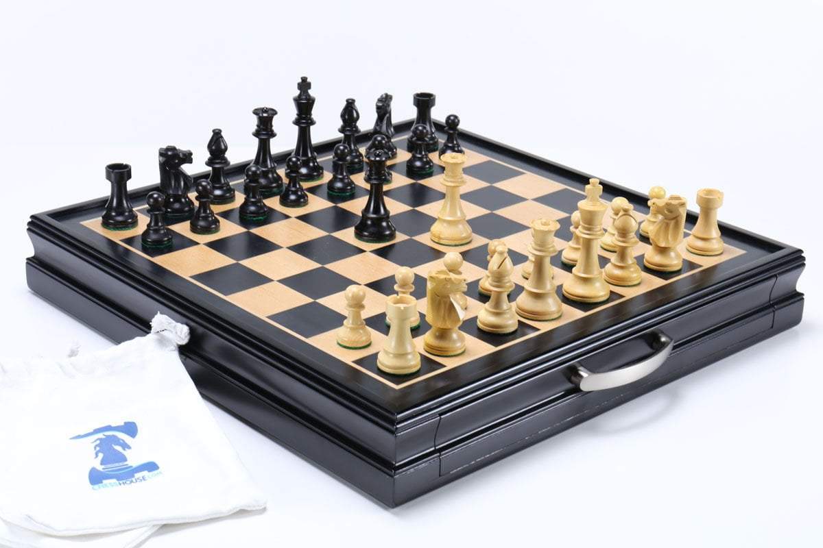 Club Chess Pieces with Storage Board by Chess House