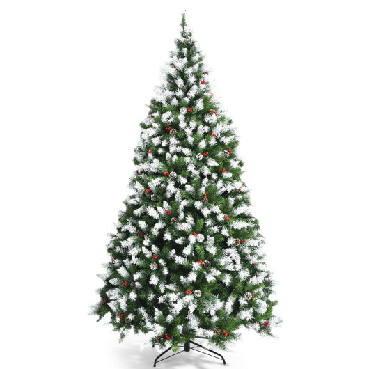 Pre-Lit Hinged Lifelike Lush Artificial Christmas Tree with PVC Tips-7.5 Feet