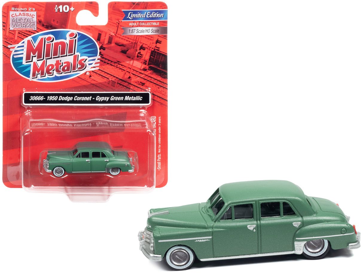 1950 Dodge Coronet Gypsy Green Metallic 1/87 (HO) Scale Model Car by Classic Metal Works