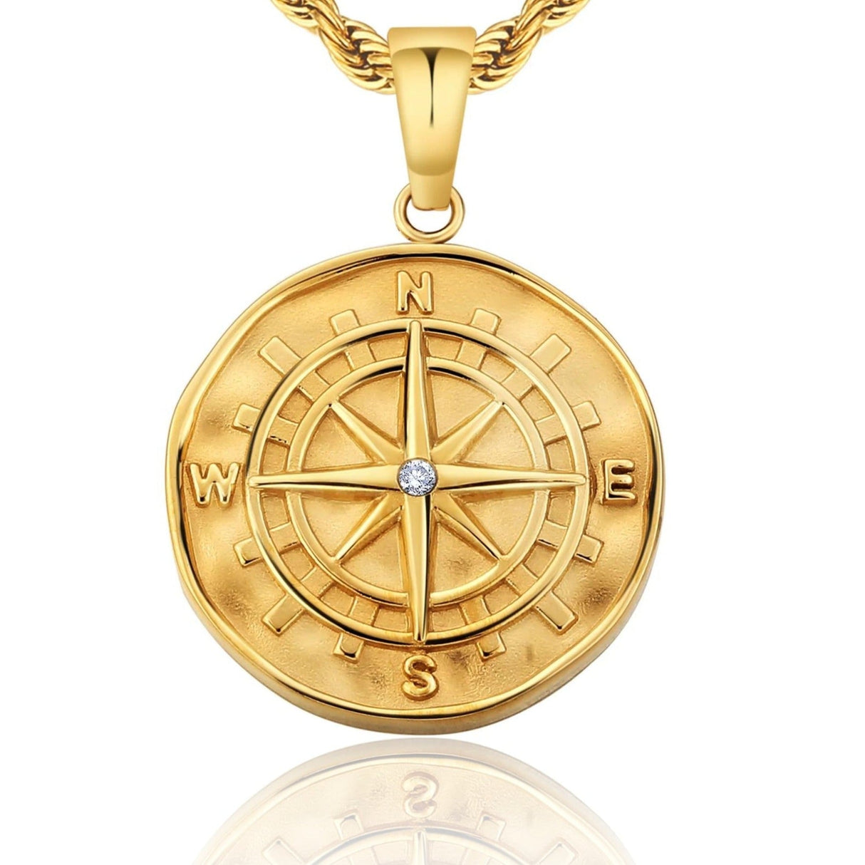 Compass Coin Pendant Necklace by Bling Proud | Urban Jewelry Online Store