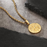 Compass Coin Pendant Necklace by Bling Proud | Urban Jewelry Online Store