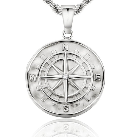 Compass Coin Pendant Necklace by Bling Proud | Urban Jewelry Online Store